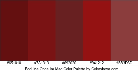 Fool Me Once Im Mad Color Colors Logo