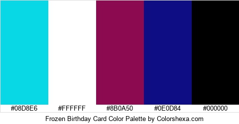 Frozen Birthday Card Color Colors Logo
