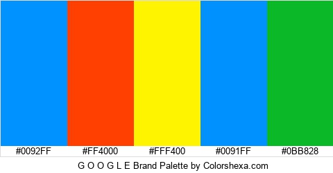 G O O G L E Brand Colors Logo