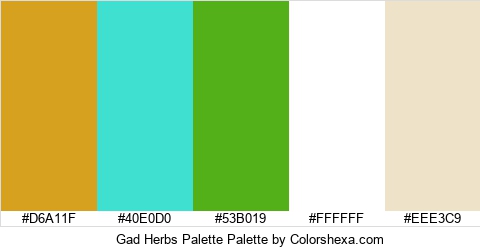 Gad Herbs Palette Colors Logo