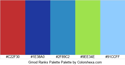 Gmod Ranks Palette Colors Logo