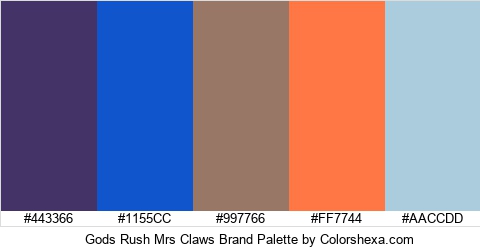 Gods Rush Mrs Claws Brand Colors Logo
