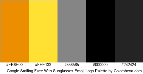Google Smiling Face With Sunglasses Emoji Logo Colors Logo