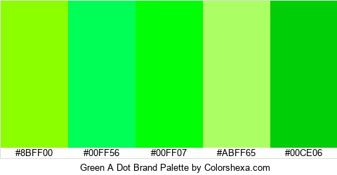 Green A Dot Brand Colors Logo