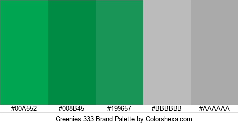 Greenies 333 Brand Colors Logo