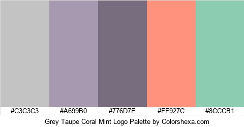 Grey Taupe Coral Mint Logo Colors Logo