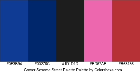 Grover Sesame Street Palette Colors Logo