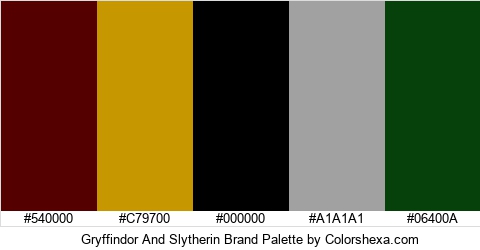 Gryffindor And Slytherin Brand Colors Logo
