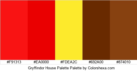 Gryffindor House Palette Colors Logo