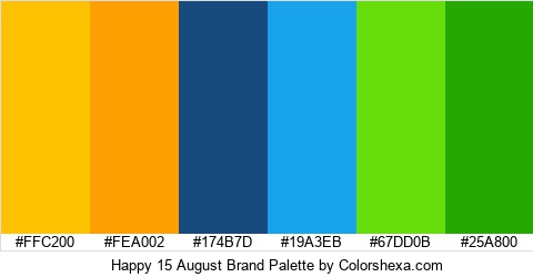 Happy 15 August Brand Colors Logo