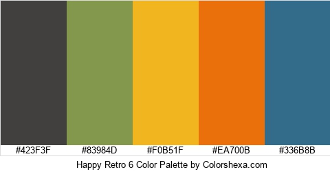Happy Retro 6 Color Colors Logo