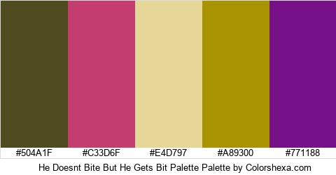 He Doesnt Bite But He Gets Bit Palette Colors Logo