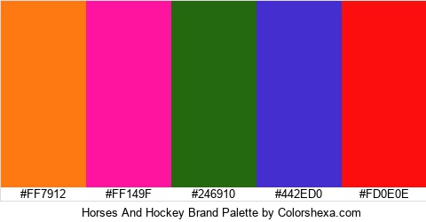 Horses And Hockey Brand Colors Logo