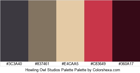 Howling Owl Studios Palette Colors Logo
