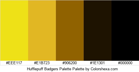 Hufflepuff Badgers Palette Colors Logo