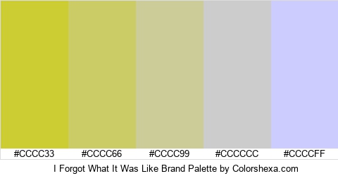 I Forgot What It Was Like Brand Colors Logo