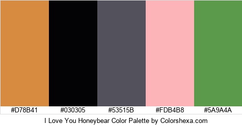 I Love You Honeybear Color Colors Logo