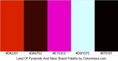 Land Of Pyramids And Neon Brand Colors Logo