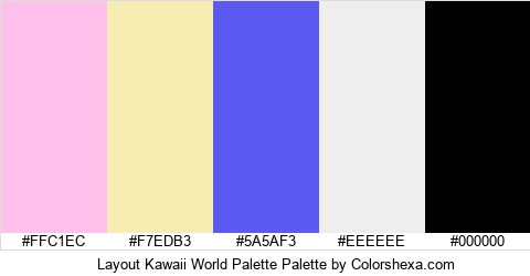 Layout Kawaii World Palette Colors Logo