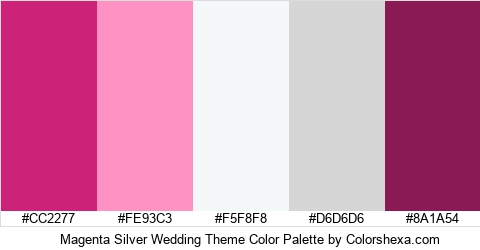 Magenta Silver Wedding Theme Color Colors Logo
