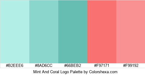 Mint And Coral Logo Colors Logo