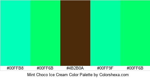 Mint Choco Ice Cream Color Colors Logo