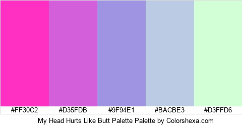 My Head Hurts Like Butt Palette Colors Logo