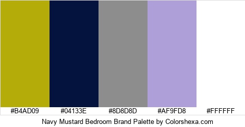 Navy Mustard Bedroom Brand Colors Logo