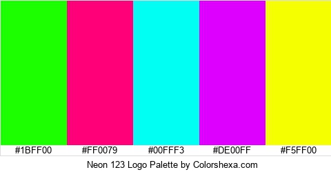 Neon 123 Logo Colors Logo