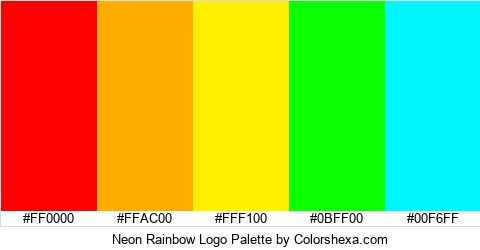 Neon Rainbow Logo Colors Logo
