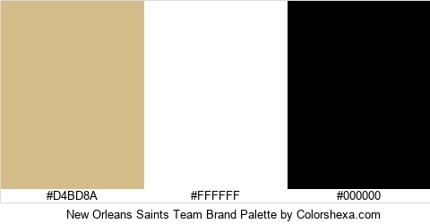 New Orleans Saints Team Brand Colors Logo