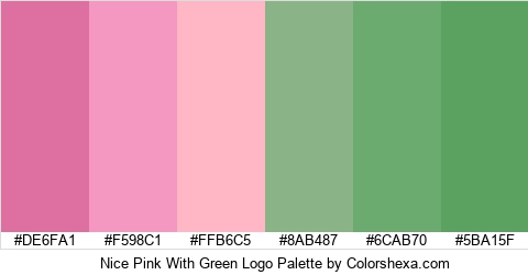 Nice Pink With Green Logo Colors Logo