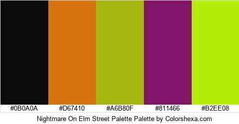 Nightmare On Elm Street Palette Colors Logo