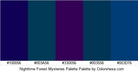 Nighttime Forest Mysteries Palette Colors Logo