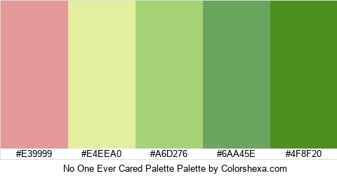No One Ever Cared Palette Colors Logo