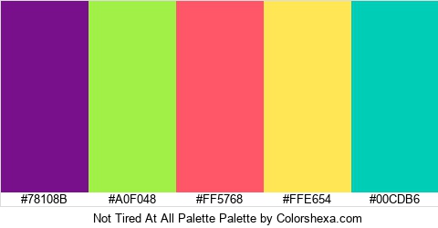 Not Tired At All Palette Colors Logo