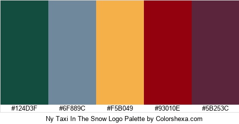 Ny Taxi In The Snow Logo Colors Logo