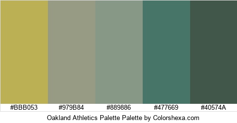 Oakland Athletics Palette Colors Logo
