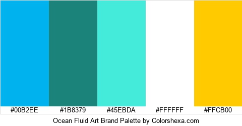Ocean Fluid Art Brand Colors Logo