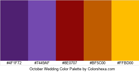 October Wedding Color Colors Logo