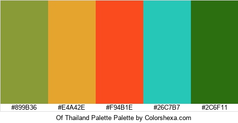 Of Thailand Palette Colors Logo