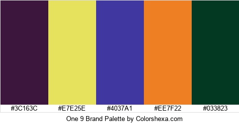 One 9 Brand Colors Logo