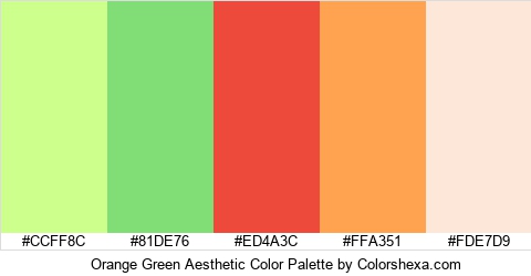 Orange Green Aesthetic Color Colors Logo