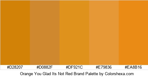 Orange You Glad Its Not Red Brand Colors Logo