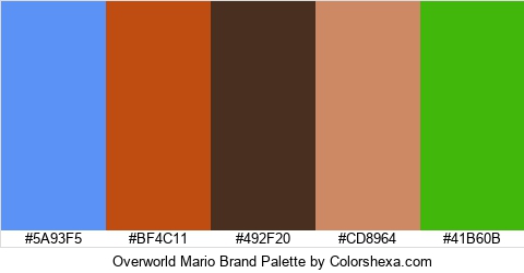 Overworld Mario Brand Colors Logo