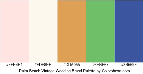 Palm Beach Vintage Wedding Brand Colors Logo