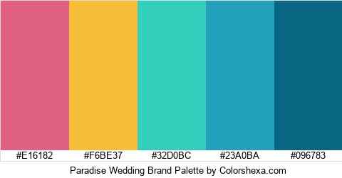 Paradise Wedding Brand Colors Logo