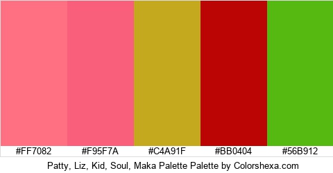 Patty, Liz, Kid, Soul, Maka Palette Colors Logo
