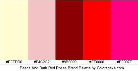 Pearls And Dark Red Roses Brand Colors Logo