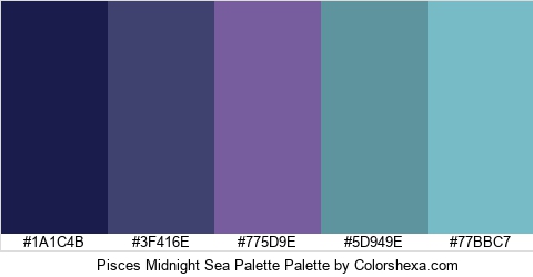 Pisces Midnight Sea Palette Colors Logo